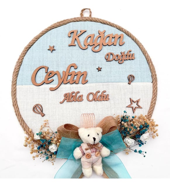 Lora Davet Bebek kapı süsü, Hastane kapı süsü, Duvar süsü, Bebek çelengi (1 Adet) Çok Renkli - 36114