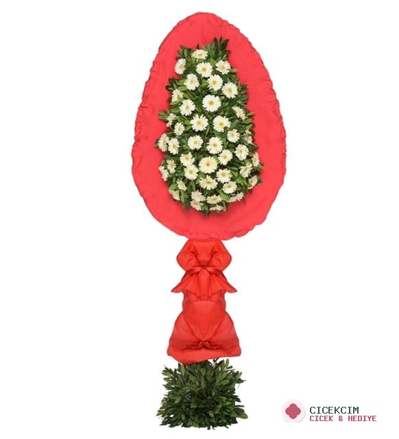 BEYAZ GERBERA ÇELENK TASARIMI