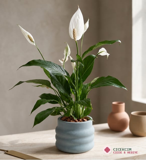 Katmanlı Beton Saksıda Spatifilyum