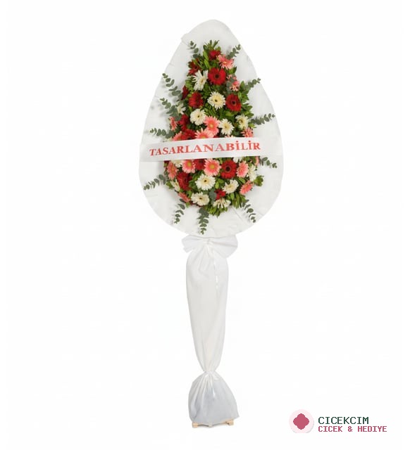 Karışık Gerbera Tek Kat Çelenk